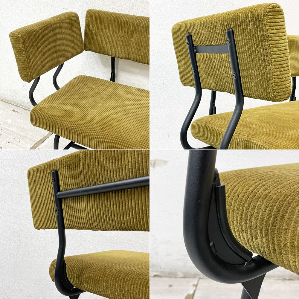 ジャーナルスタンダードファニチャー journal standard Furniture パクストン LDベンチ PAXTON LD BENCH ベンチバックレスト アームパーツ付 アンバー コーデュロイ ●