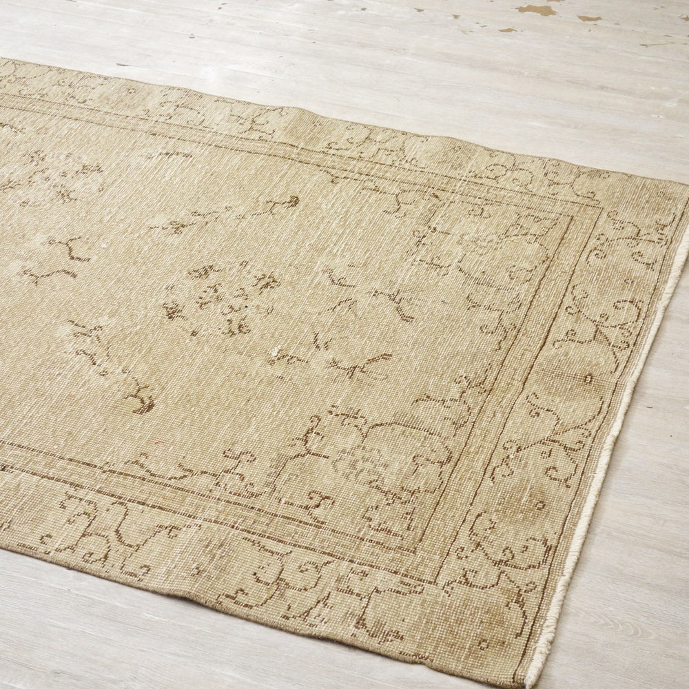 トルコ ビンテージ オーバーダイラグ 手織り キリムラグ 207cm x 103cm ヴィンテージラグ ●