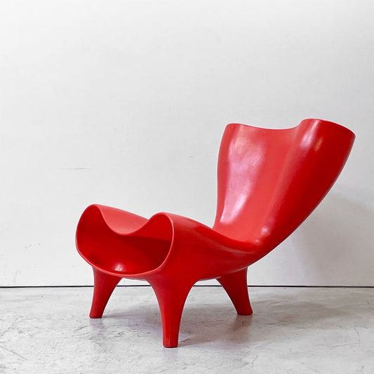 マーク・ニューソン Marc Newson オルゴンチェア Orgone chair ポリプロピレン製 レッド ラウンジチェア 希少 ●