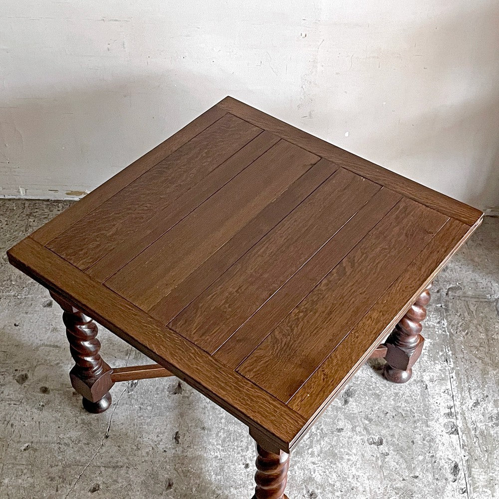 UKビンテージ UK Vintage ドローリーフテーブル ダイニングテーブル オーク材 ツイストレッグ 伸長式 英国家具 ■