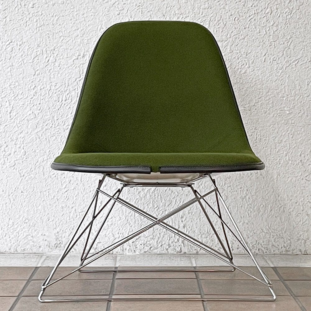 ハーマンミラー Herman Miller サイドシェルチェア セカンド 2nd FRP アプホルスター ファブリック張替え済み キャッツクレイドル イームズ ビンテージ ◇