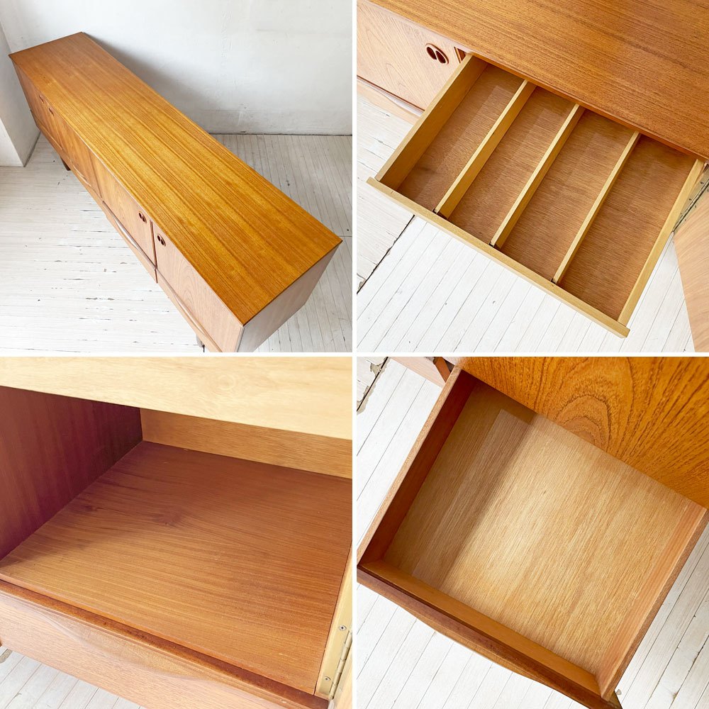 ポートウッドファニチャー Portwood furniture チーク材 サイドボード キャビネット W183cm 英国 UKビンテージ ★