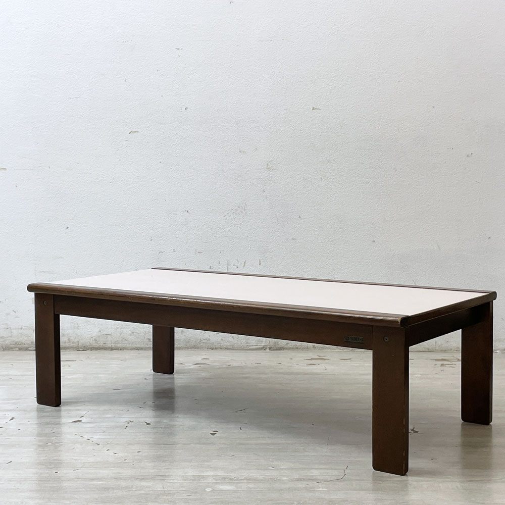 日本楽器会社製 現ヤマハ YAMAHA ビンテージ ローテーブル メラミントップ W120cm レトロデザイン 古家具 昭和レトロ ●