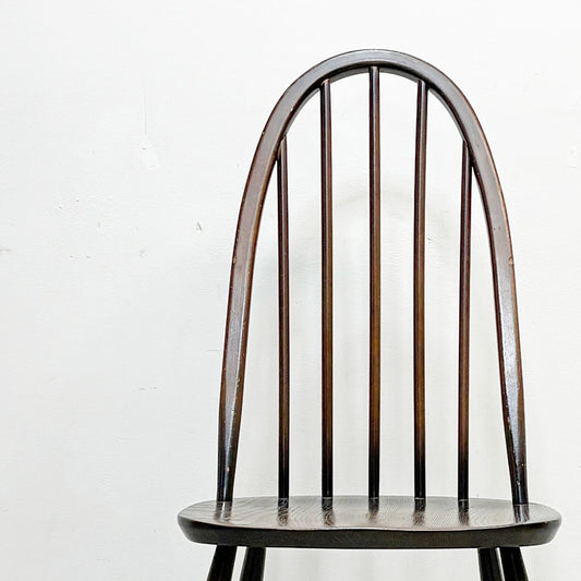 アーコール Ercol クエーカーチェア ダイニングチェア ハイバック オールドコロニアル ブラウン エルム材 × ビーチ材 UKビンテージ 英国家具 B ●