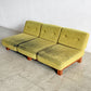 トラックファニチャー TRUCK FURNITURE ラウンジソファ 3シーター LOUNGE SOFA 3-SEATER 3人掛け ウォールナット無垢材 F-41 モスグリーン ブークレ 廃番色 参考定価￥328,900 現状品 〓