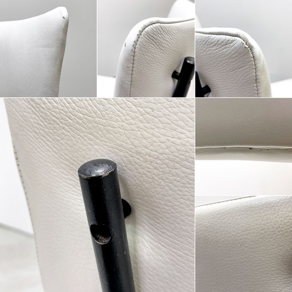 アルフレックス arflex エレットラ ELETTRA ダイニングチェア レザー ホワイト Studio BBPR イタリアモダン シンプルデザイン B ●