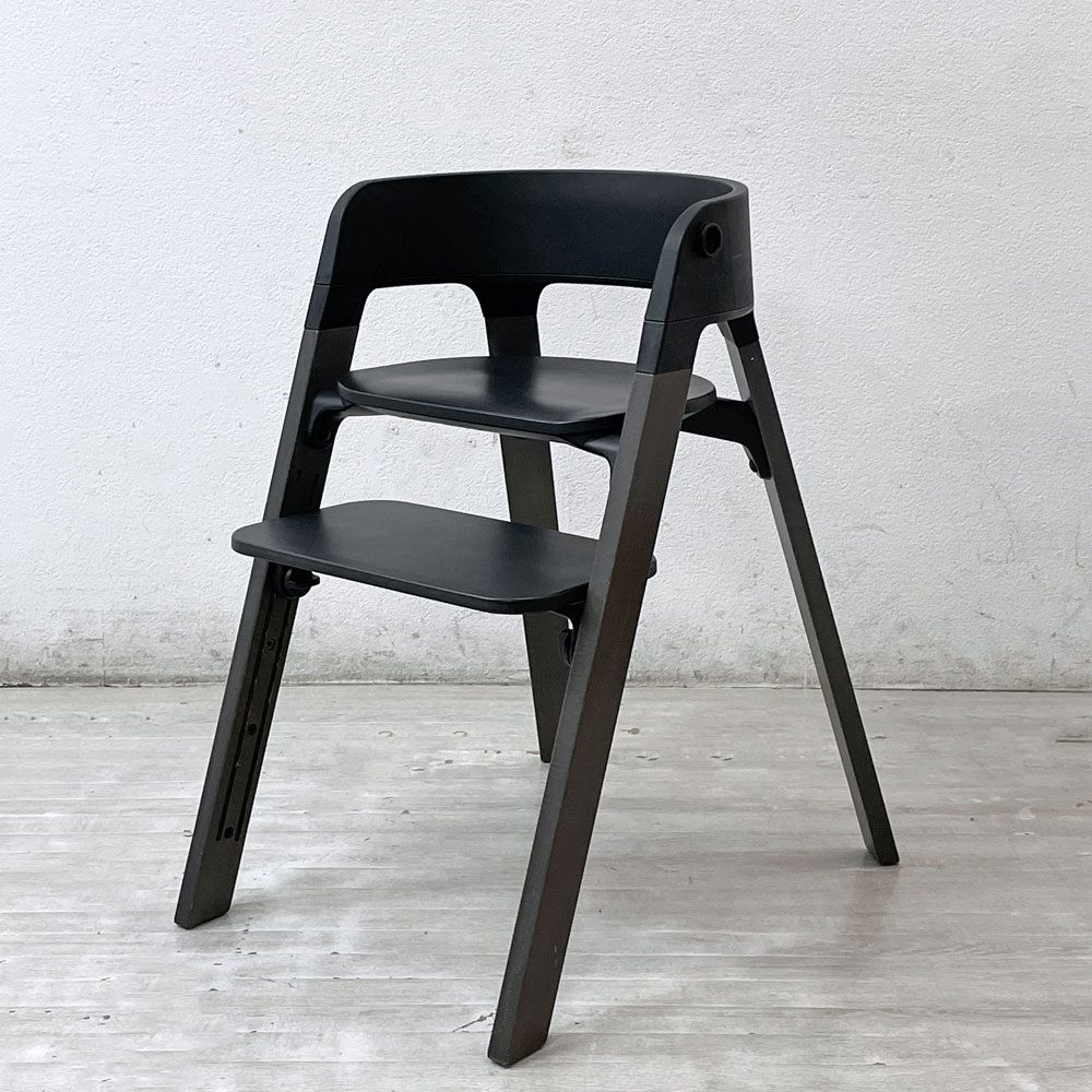 ストッケ STOKKE ステップス チェア Steps Chair ベビーチェア ブラック 北欧 ノルウェー ●