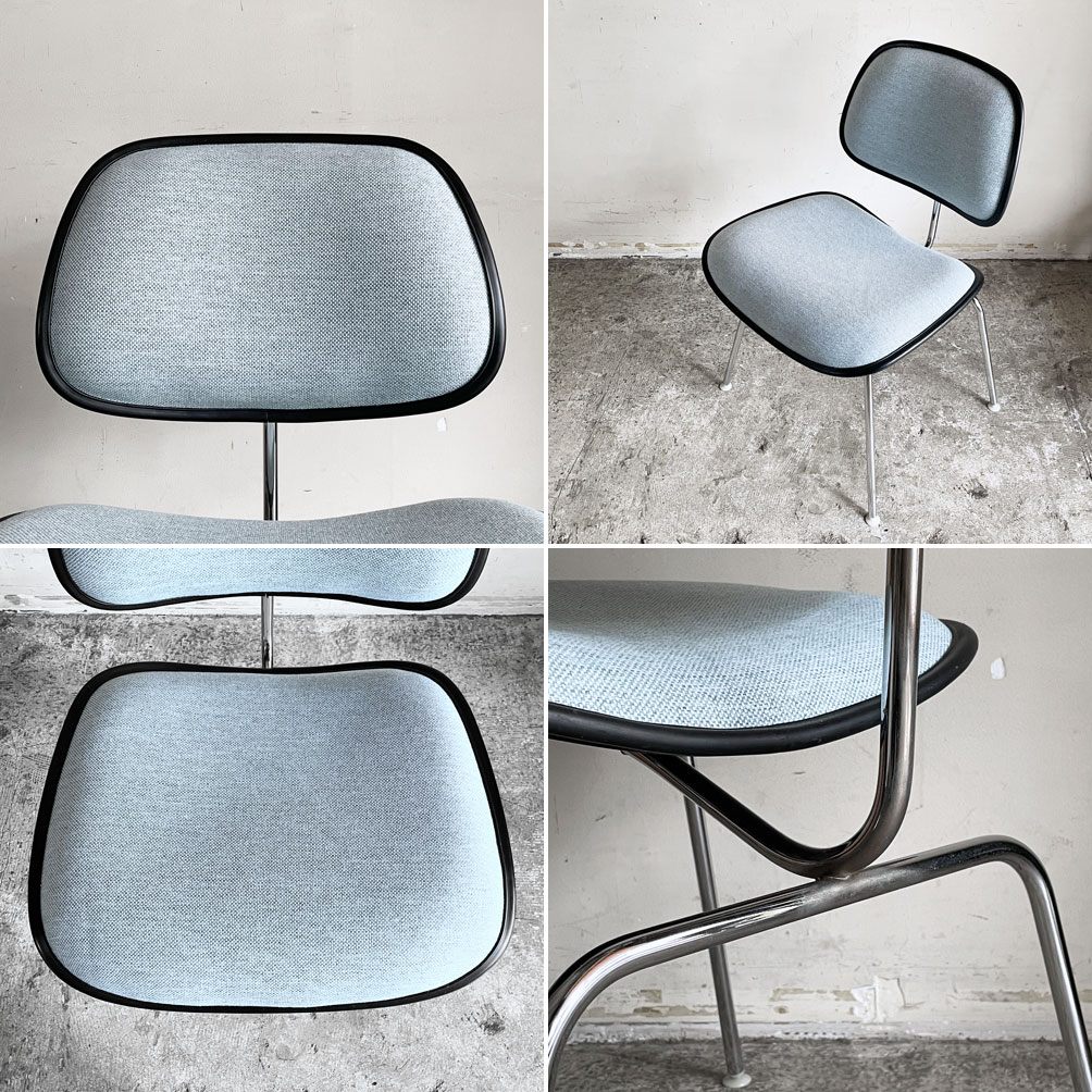 ハーマンミラー Herman Miller ツーピースプラスチックチェア Two Piece Plastic Chair DCM ライトブルー ファブリック ビンテージ ミッドセンチュリー イームズ ■