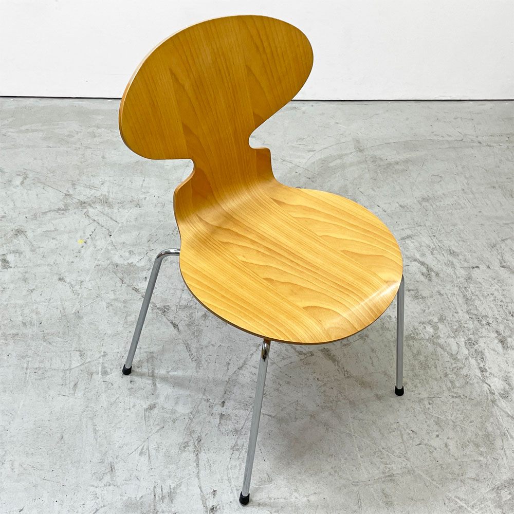 フリッツハンセン Fritz Hansen アントチェア 4本脚 ナチュラルビーチ ラッカー アルネ・ヤコブセン 北欧家具 K ●