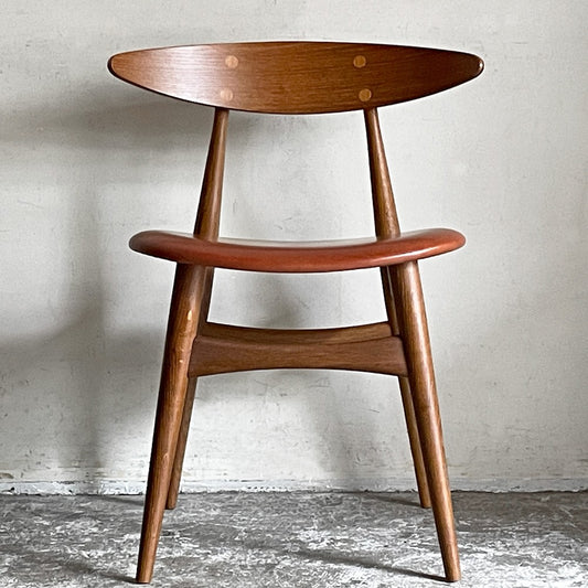 カールハンセン＆サン Carl Hansen & Son CH33P オーク材 レザーシート 本革 ダイニングチェア ハンス・J・ウェグナー 定価￥156,200- B ■