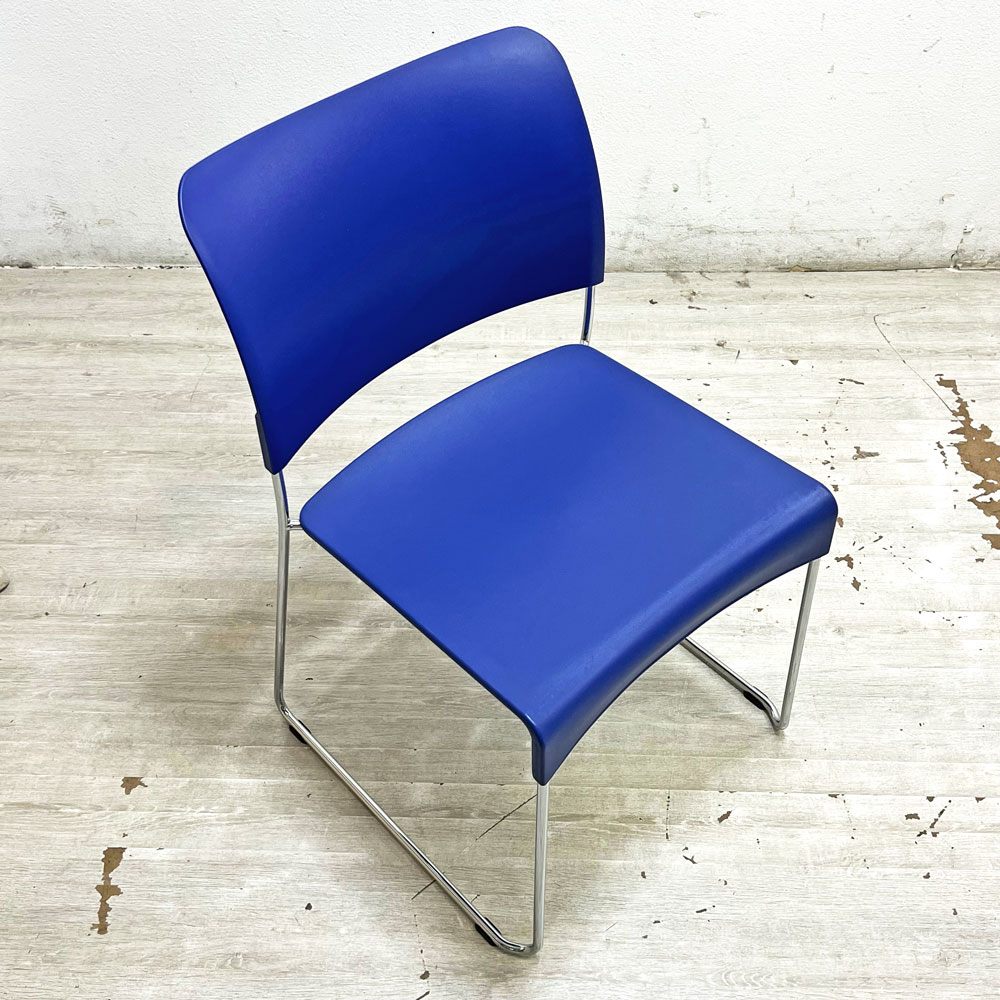 ヴィトラ Vitra シムチェア Sim chair スタッキングチェア ジャスパーモリソン ブルー 参考定価￥50,600 C ●