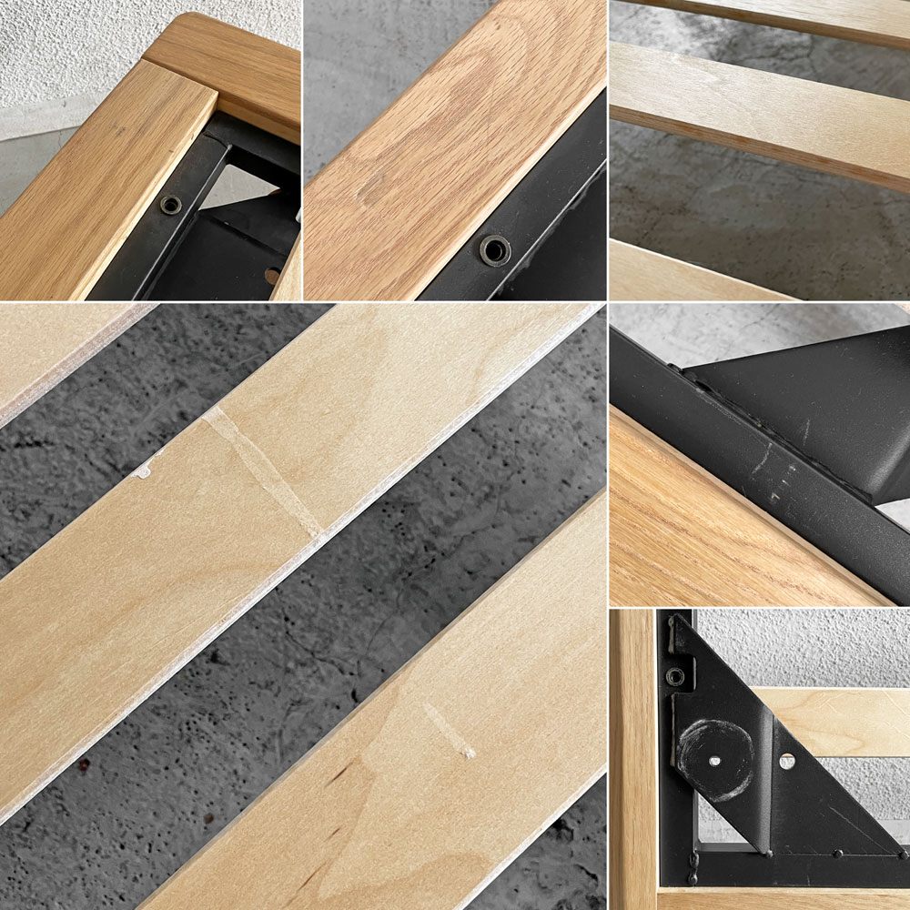 無印良品 MUJI 木製ベッドフレーム シングルサイズ オーク材突板 ヘッドボード＆木製脚付 シンプルデザイン 合計定価￥52,900- 〓