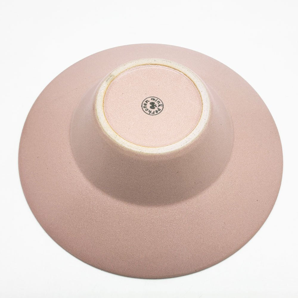 ミナペルホネン mina perhonen タンバリン ピンク 深皿 陶器 ハンドメイド ●