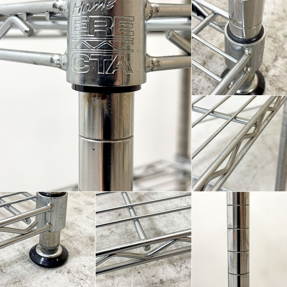 エレクター ERECTA メタルラック Metal Rack 6段 シェルフ W61.5cm × H159cmアジャスター付き スライド式棚板 ●