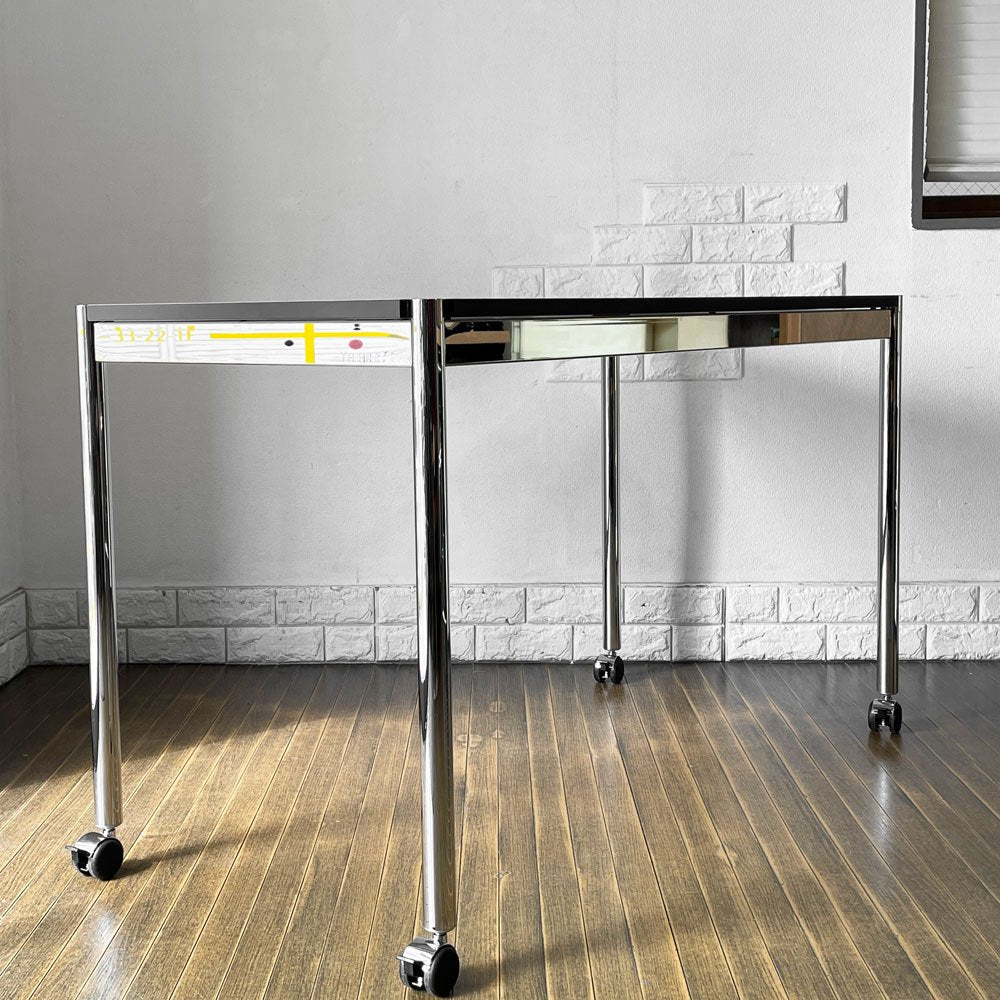 USMハラー USM Haller モジュラーファニチャー ハラーテーブル ワークデスク ダイニングテーブル パールグレーラミネート (ホワイト) キャスター モダン スイス ◎