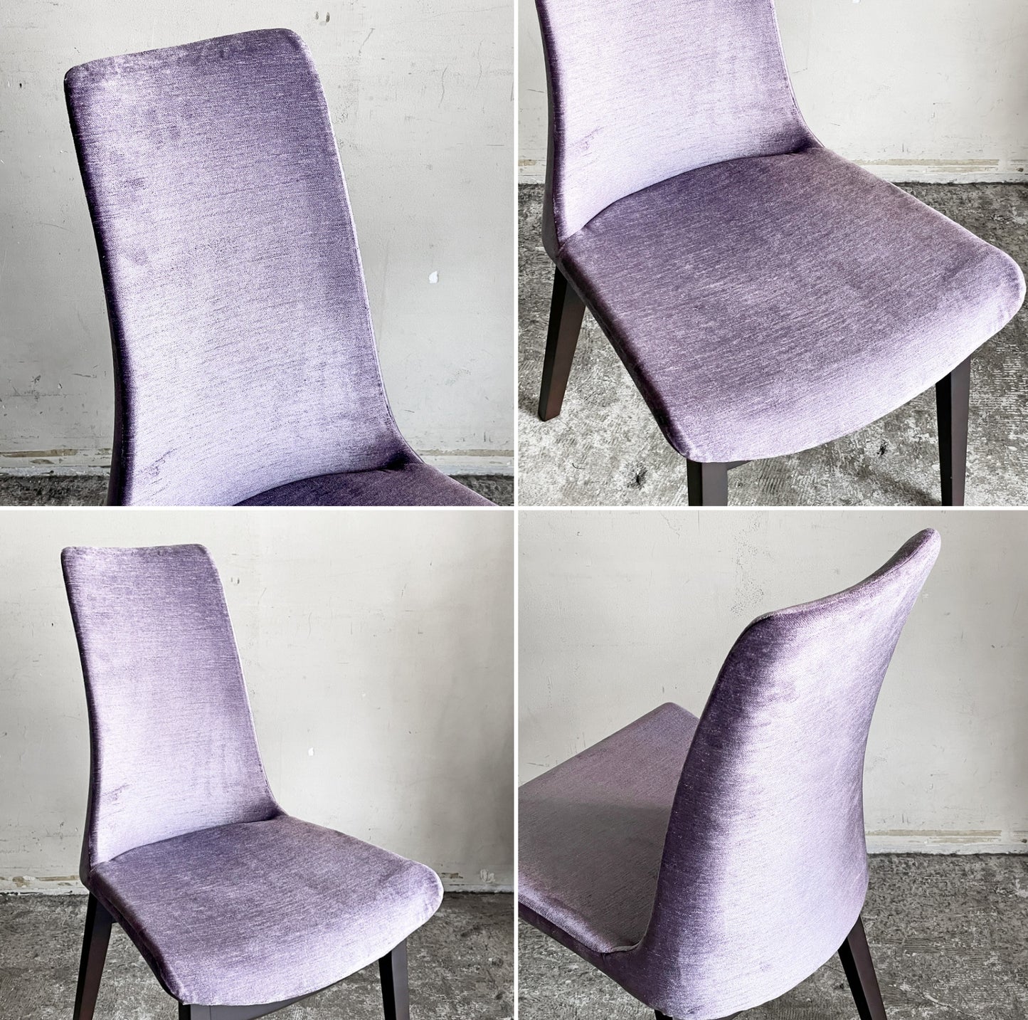 カワジュン KAWAJUN ドリディナチェア DORIDINA CHAIR ダイニングチェア ダークブラウンフレーム ファブリック パープル モールドウレタン モダンデザイン ■
