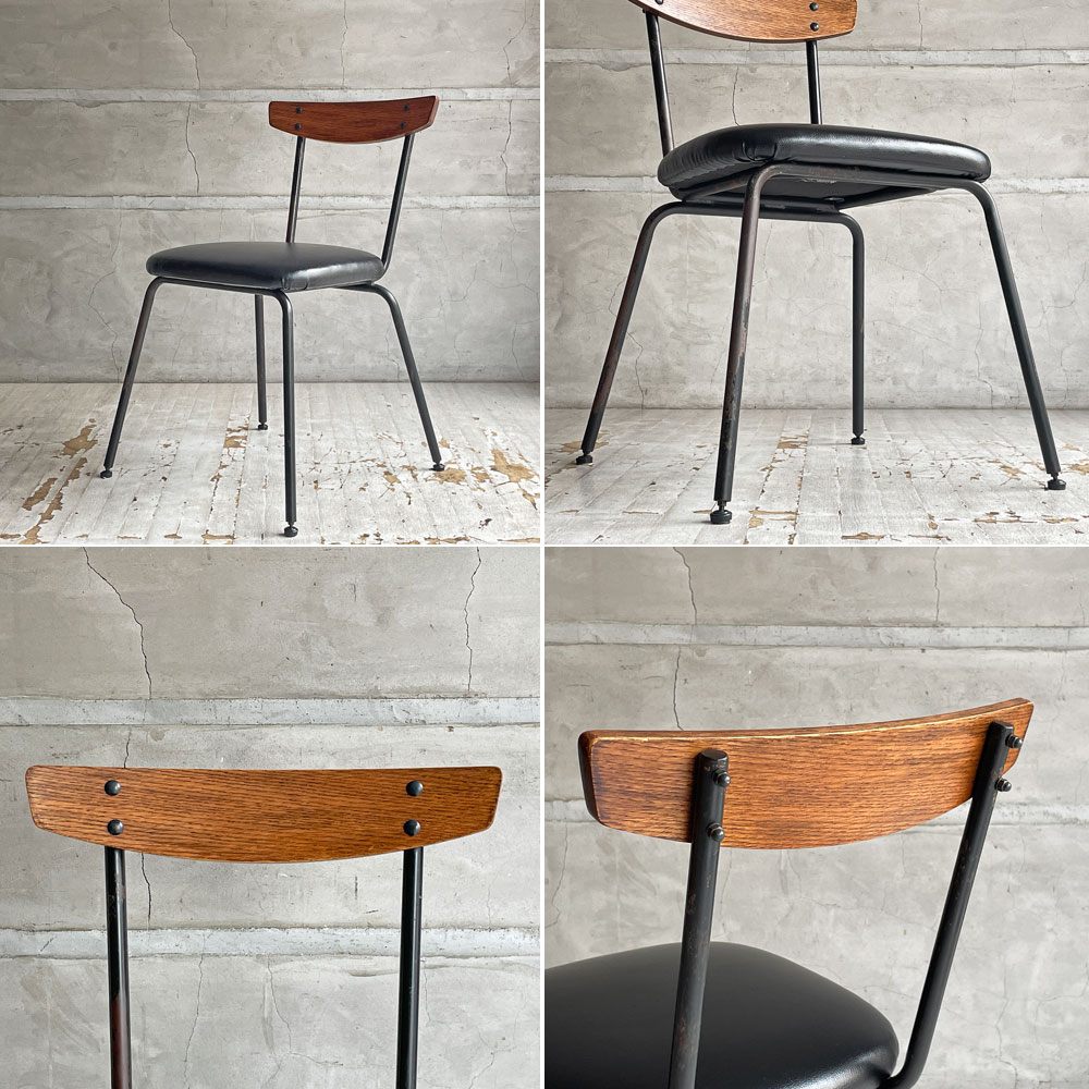 アクメファニチャー ACME Furniture グランビュー GRANDVIEW ダイニングチェア オーク材 PVCレザー ブラック 廃番モデル ♪
