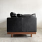 マスターウォール MASTERWAL デニッシュグランデ DANISH GRANDE SOFA 2シーターソファ ワンアーム 右片肘 W159cm ウォールナット無垢材 本革 ブラックレザー 定価￥753,500- 展示品 〓