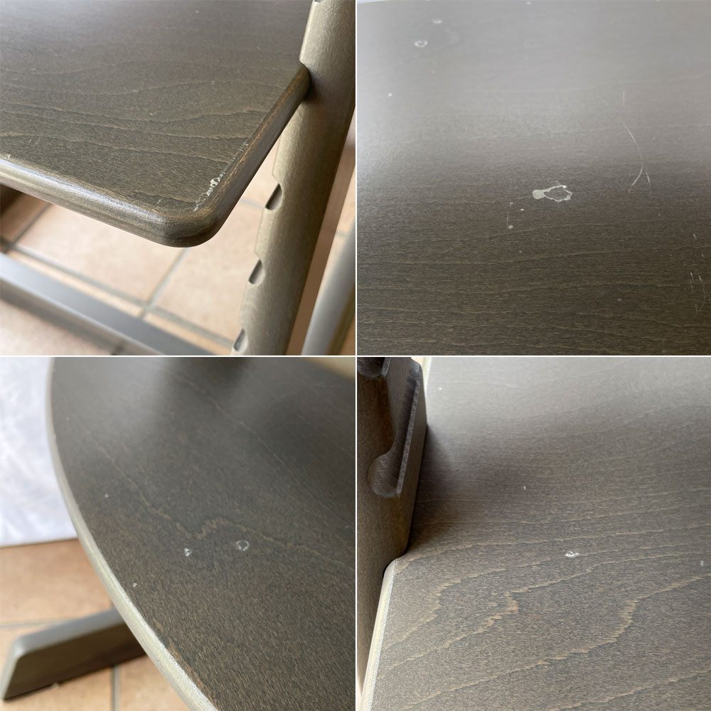 ストッケ STOKKE トリップトラップ TRIPP TRAPP ベビーチェア キッズチェア S/N5 ベビーガード・トレイ・延長グライダー付き ストームグレー ノルウェー 北欧家具 ◇