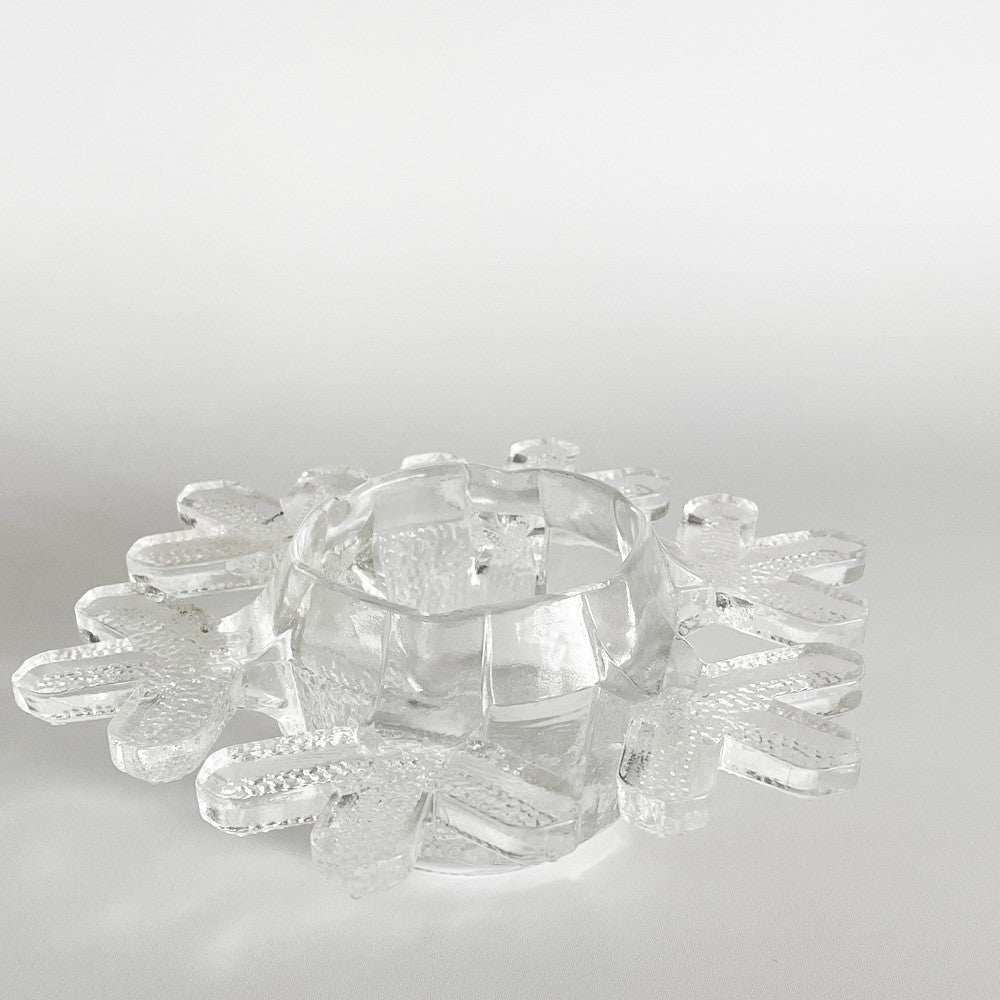 イッタラ iittala  スノークリスタル 雪の結晶 キャンドルホルダー ヴァルト・コッコ Valto Kokko フィンランド 北欧雑貨 ビンテージ 箱付 ■