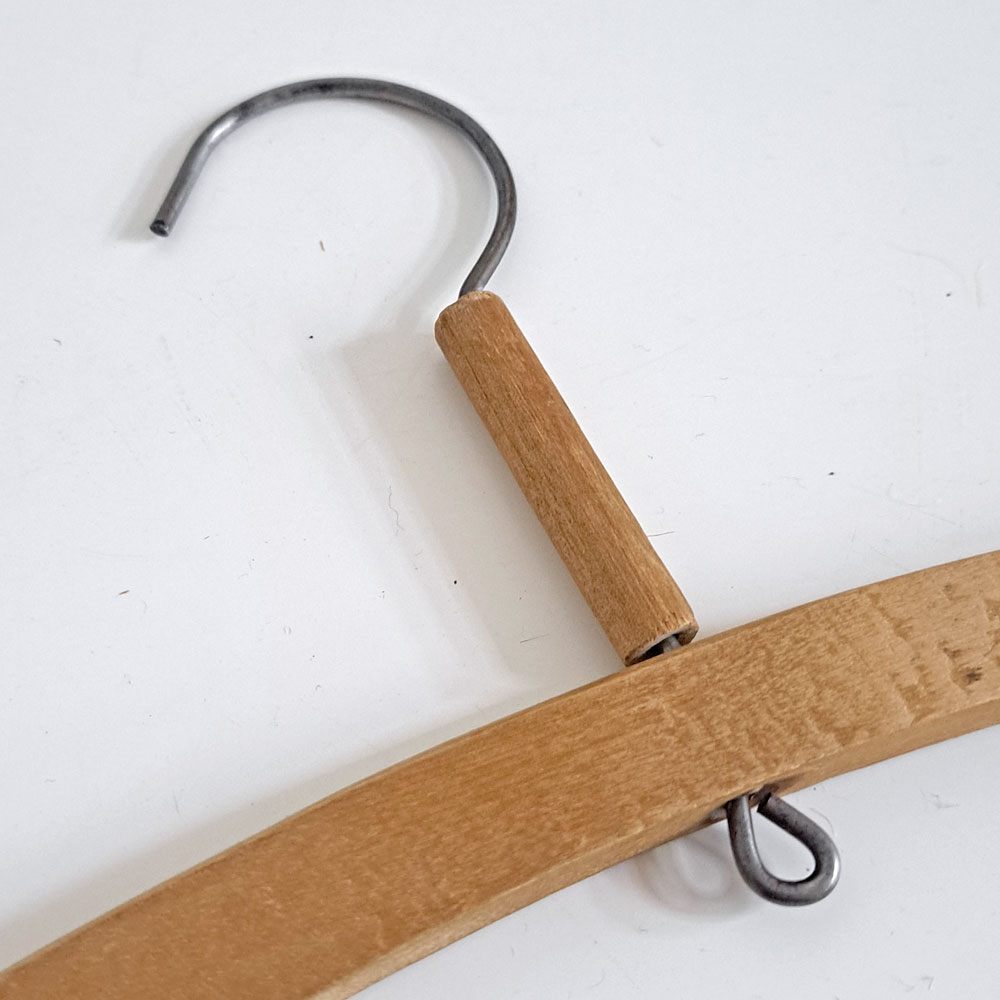 北欧ビンテージ Scandinabian Vintage 木製ハンガー 10本セット 1950〜70年代 木味 レトロ 古道具 A ●