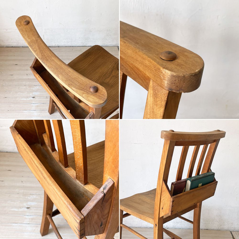 UKビンテージ チャーチチェア Church Chair 教会椅子 バイブルボックス 英国 古道具 Vintage  ★