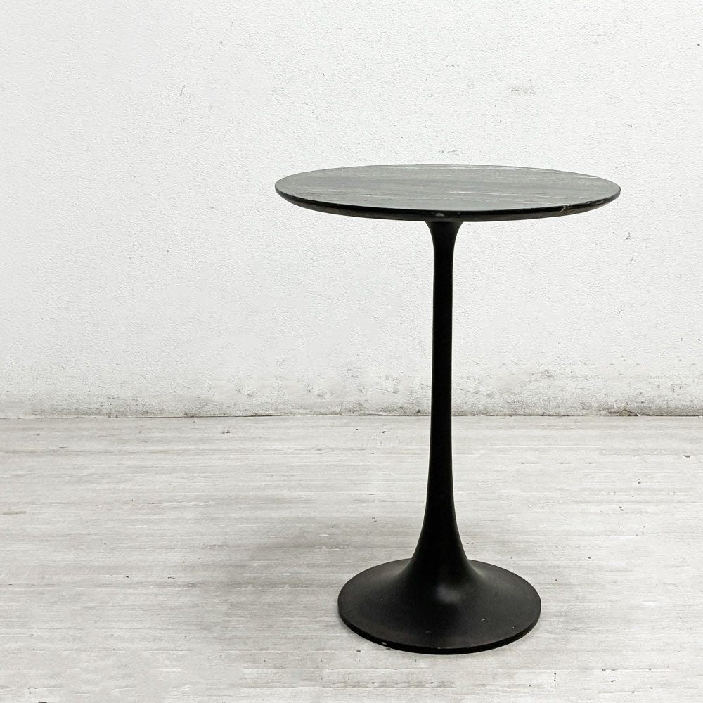 クレイト&バレル Crate&Barrel ネロ Nero Marble Accent Table 大理石サイドテーブル ラウンド モダンデザイン 参考価格約\59,000- ●
