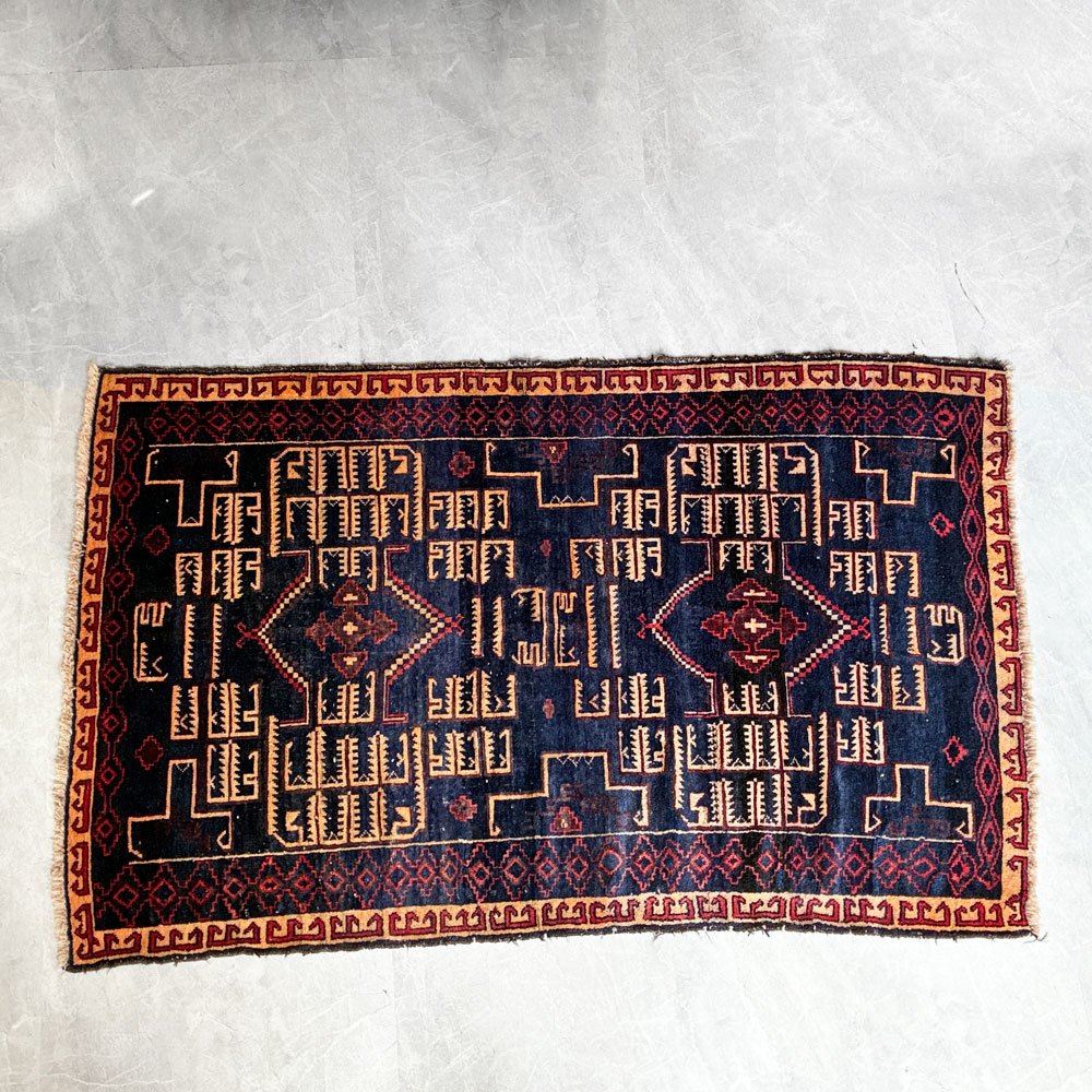 トライバルラグ Tribal rug バルーチ族 バルチエリア 手織り ラグ 160×100㎝ アフガニスタン オリエンタル ウール ラグ ★