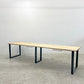 かなでもの KANADEMONO ザ・テーブル THE TABLE デスク ラバーウッド無垢材 W300 x D70cm スチール スクエアレッグ ブラック 配線孔 〓