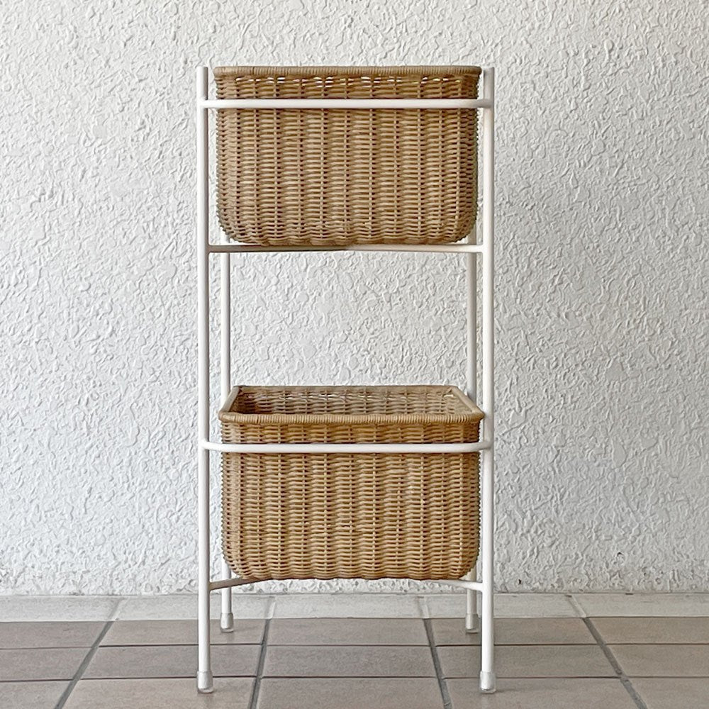 イデー IDEE ワラビー WALLABY バスケットスタンド BASKET STAND ラタン スチール ホワイト ◇