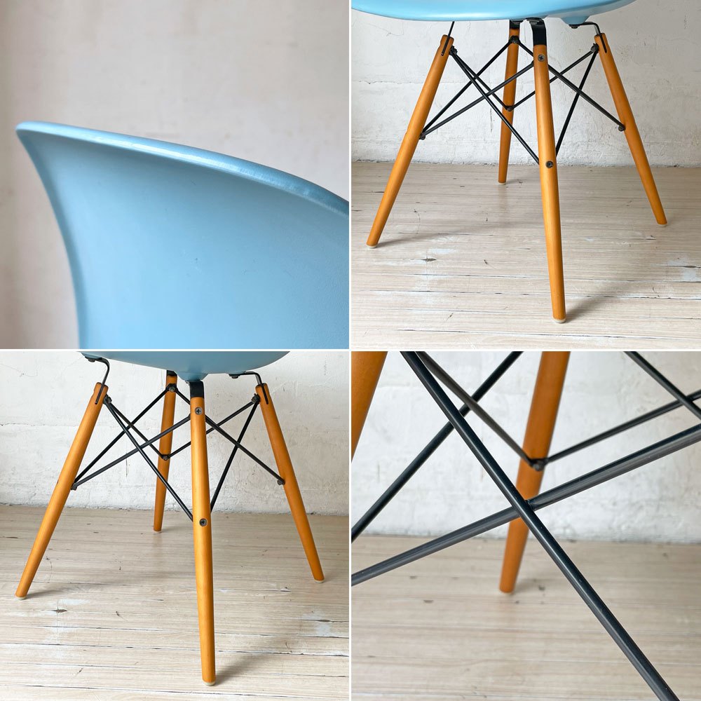 ヴィトラ Vitra サイドシェルチェア ペールブルー ドゥエルレッグ ポリプロピレン C&R イームズ ミッドセンチュリーモダン ★