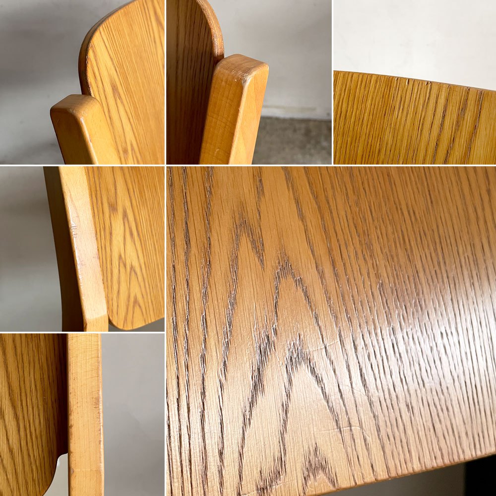 天童木工 TENDO ブックチェア ダイニングチェア 図書館椅子 オーク×ビーチ材 水之江忠臣 ジャパンビンテージ ミッドセンチュリー ■