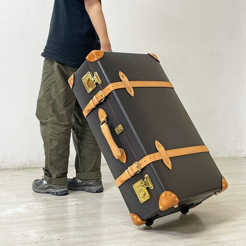グローブトロッター GLOBE-TROTTER サファリ ラージ スーツケース 二輪 74L ブラウン×ナチュラル 本革 伸縮ハンドル無し ●