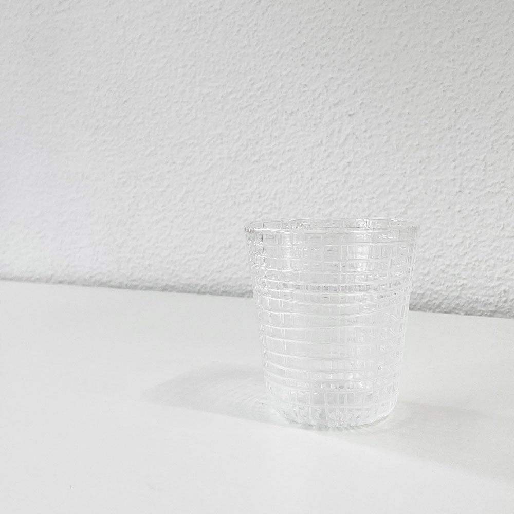 【9C】辻和美 Kazumi Tsuji 普通のコップ ミゾレ グラス ガラスタンブラー Φ8×9cm ファクトリーズーマー factory zoomer 現代作家 ◎