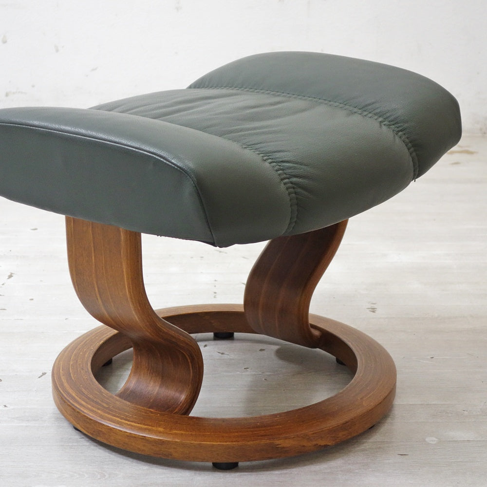 エコーネス EKORNES ストレスレスチェア stressless  オットマン グリーン系 角度調節可能 ●
