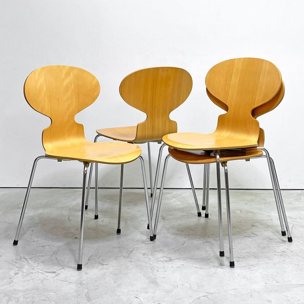 フリッツハンセン Fritz Hansen 3101 アリンコチェア アントチェア 4本脚 ナチュラルビーチ ラッカー仕上げ フェルトグライズ アルネ・ヤコブセン B ●