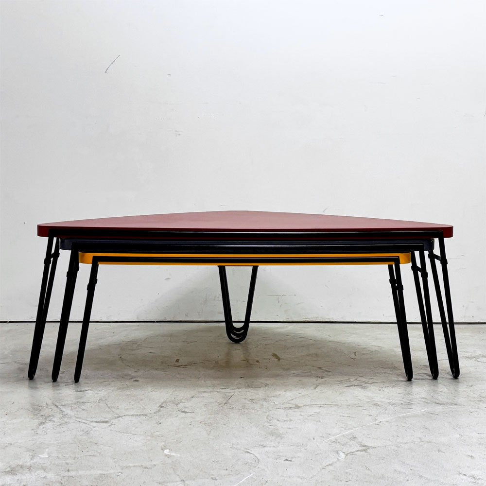カッシーナ Cassina 519 PETALO ペタロ ローテーブル ネストテーブル 3pcs Red x Glay x Yellow シャルロット・ペリアン Charlotte Perriand ●