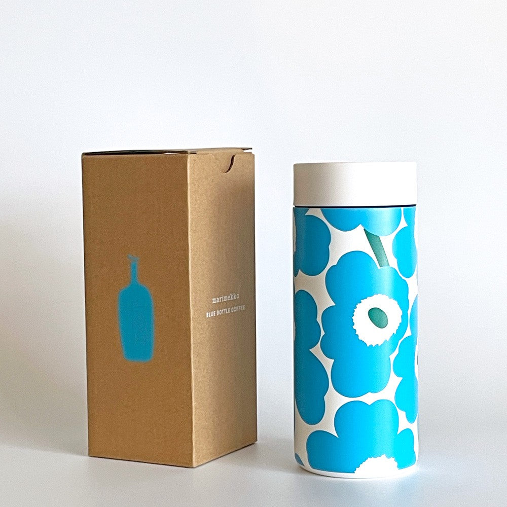 マリメッコ marimekko ウニッコ UNIKKO タンブラー 350ml ブルー ブルーボトルコーヒー コラボ 60周年記念 限定品 箱付き 北欧 ■