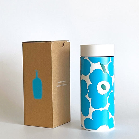 マリメッコ marimekko ウニッコ UNIKKO タンブラー 350ml ブルー ブルーボトルコーヒー コラボ 60周年記念 限定品 箱付き 北欧 ■