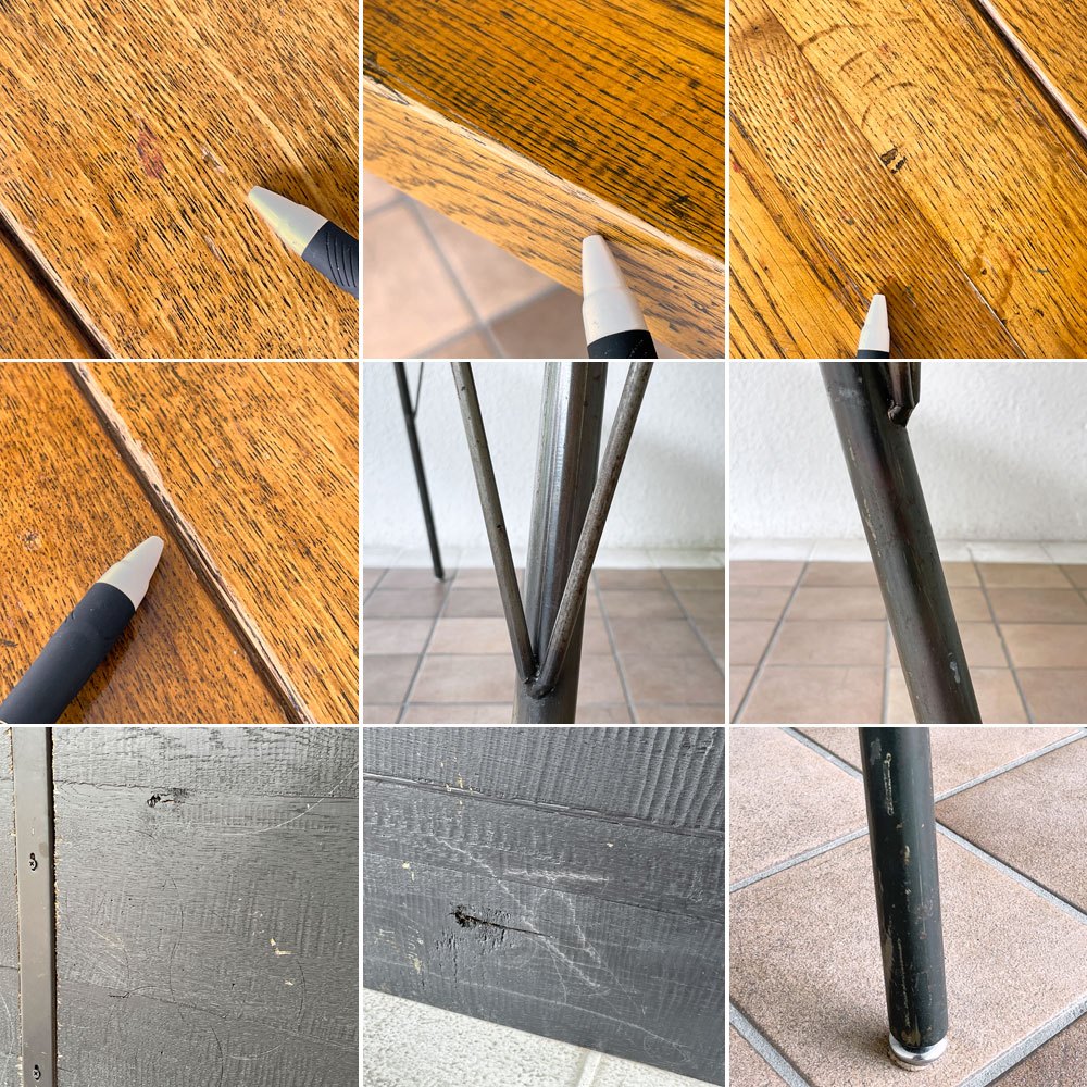 ジャーナルスタンダードファニチャー j.s.F サンク SENS ダイニングテーブル M W150 オーク無垢材 スチール 廃番 インダストリアルデザイン ◇