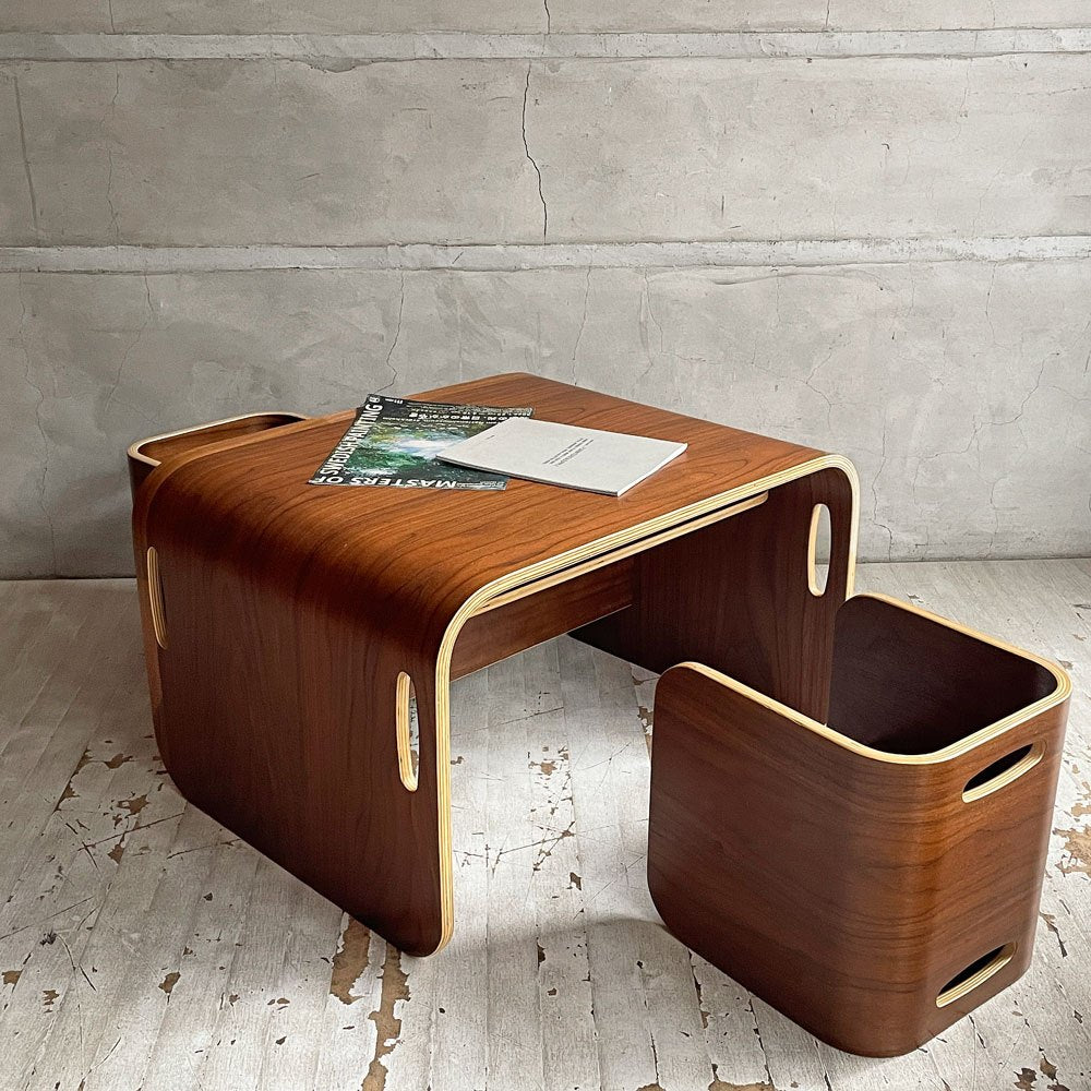 ホップル HOPPL コロコロ COLOCOLO チェア&デスク Chair & Desk ウォールナット材 テーブル ベンチ 学習机 キッズチェア 3点セット 定価 ￥46,860-  ♪
