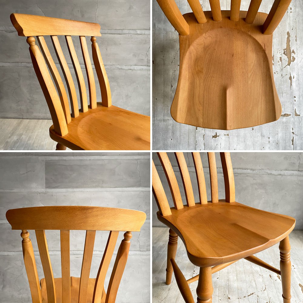 ペニーワイズ THE PENNY WISE スラットバックチェア ダイニングチェア ブナ無垢材 ナチュラル 英国カントリースタイル 定価￥49,500- B ♪