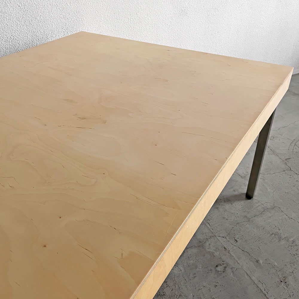 オーダーファニチャー 木製天板×鉄脚 ワークテーブル ダイニングテーブル ミーティングテーブル W180cm PLAT 上林剛典 インダストリアルスタイル 〓