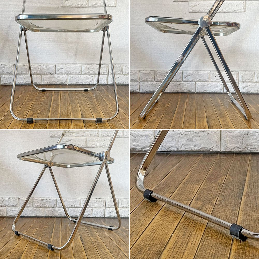 アノニマカステッリ ANONIMA CASTELLI プリアチェア PLIA チェア クリア クロームフレーム ジャンカルロ・ピレッティ イタリア 現状品 ◎