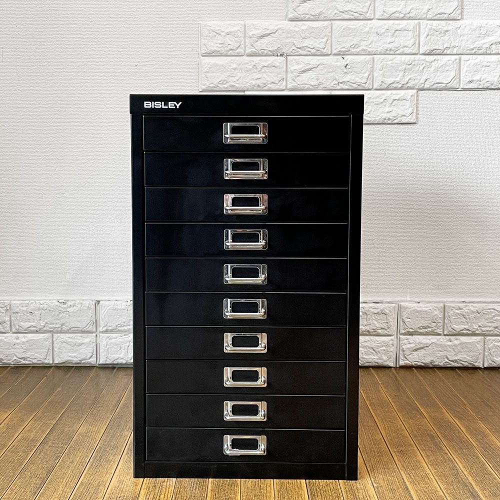 ビスレー BISLEY ベーシック BASICシリーズ BA3/10 A3 キャビネット デスクワゴン 抽斗10杯 ブラック オフィス家具 英国 ◎