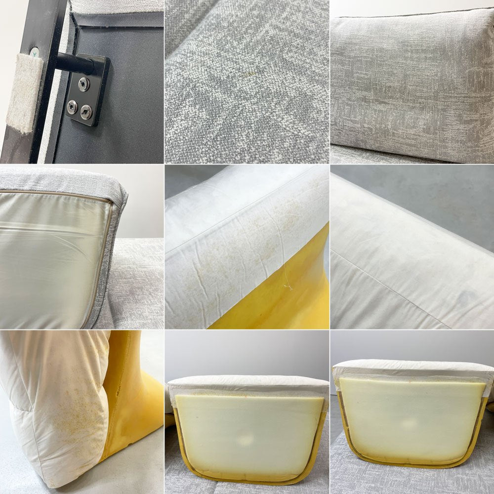 リーンロゼ ligne roset ロゼプラド ROSETPRADO 2pソファ 背クッション2個＋ボルスター1個 W200cm グレー ファブリック クリスチャン・ウェルネール フランス ●