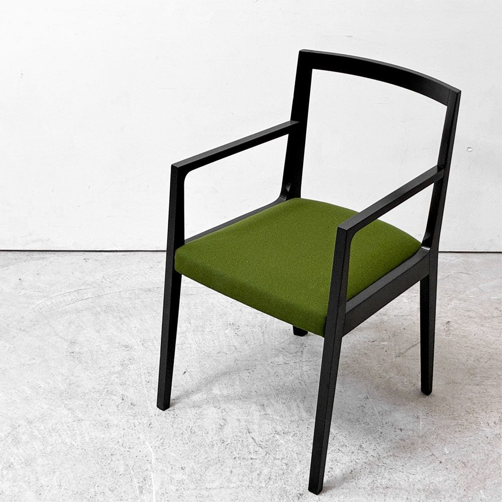 カッシーナイクスシー Cassina ixc. イーストバイイーストウエスト East by Eastwest ジャスミン JASMIN アームチェア ダイニングチェア ブラック グリーン ファブリック 座面張替済み B ●
