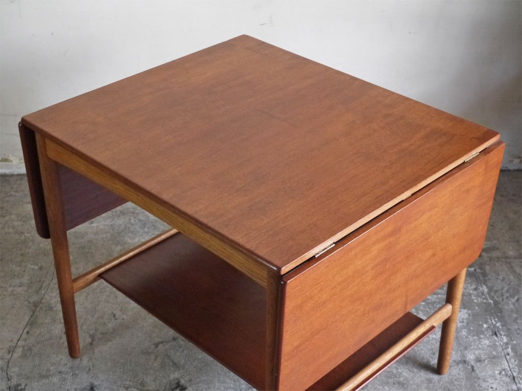 アンドレアス タック Andreas Tuck AT32 ドロップリーフテーブル チーク材×オーク材 ハンス J.ウェグナー 北欧ビンテージ ■