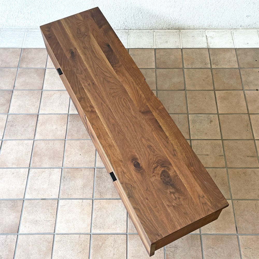 カーフ karf ノット Knot テレビボード TV board 150 Oak ローボード 150cm ウォールナット無垢材 ブラックスチール 定価￥198,000- ◇