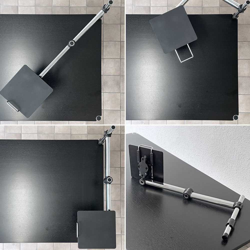 ユーエスエムハラー USMハラー USM Haller モジュラーファニチャー ハラーテーブル ワークデスク オーク材 W150cm トレイ＆スイングアーム付き ブラック ◇